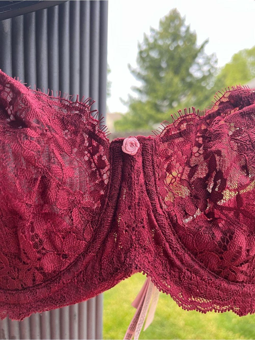 PINK Victoria's Secret Wine Lace Underwire Bra